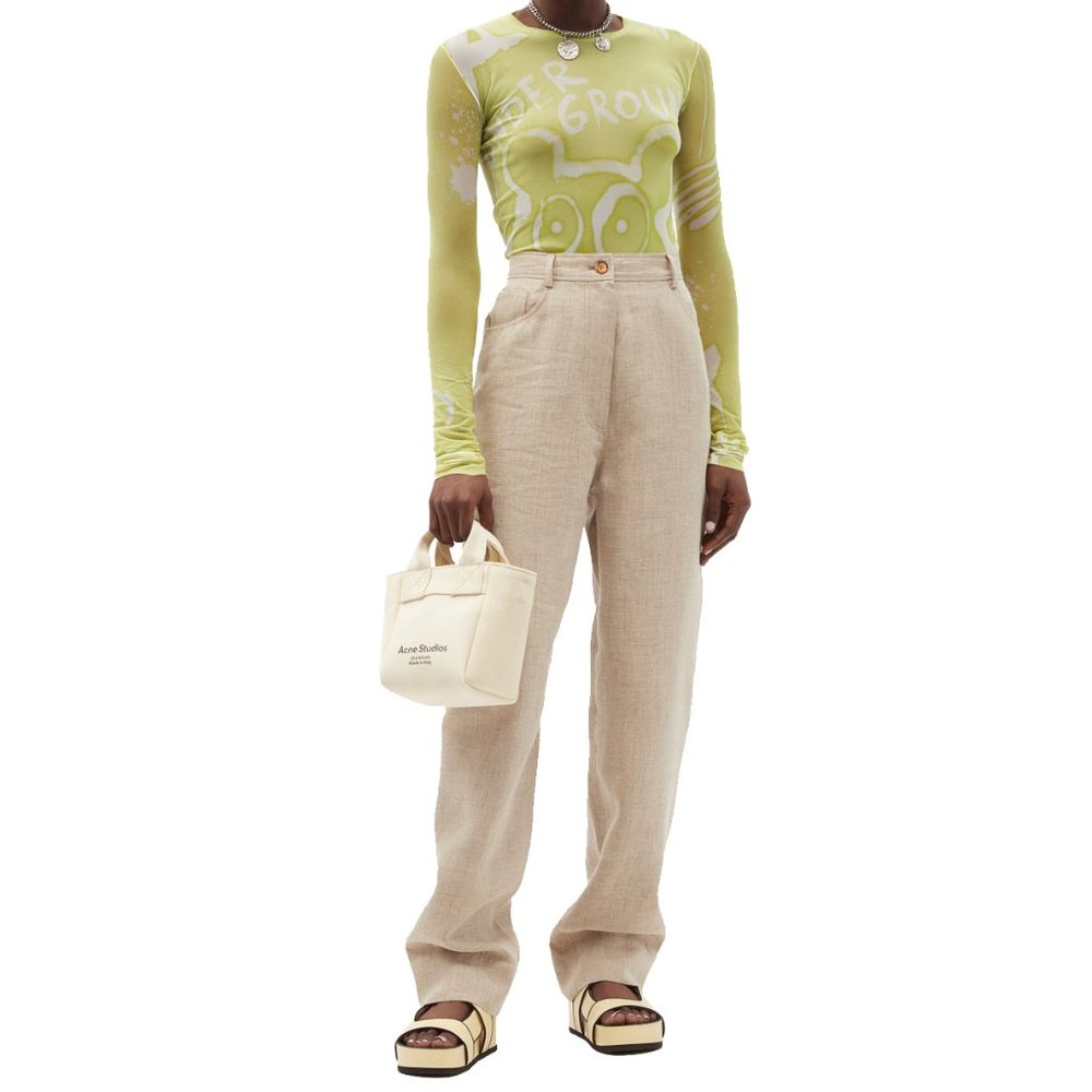 Acne Studios yellow graffiti print long sleeve top - Picture 4 of 10